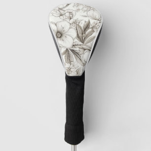 Vintage Floral Sepia Pattern (11) Golf Head Cover