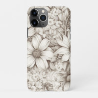 Vintage Floral Sepia Pattern (5)