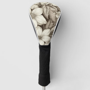 Vintage Floral Sepia Pattern (6) Golf Head Cover