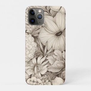 Vintage Floral Sepia Pattern (8) Case-Mate iPhone Case