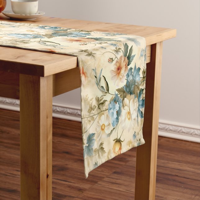 Vintage Floral Short Table Runner (In Situ)