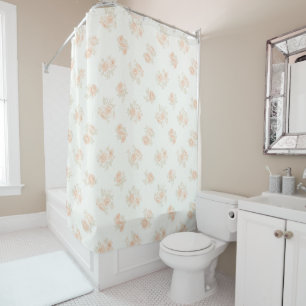 Vintage Floral Shower Curtain in Pastel Colors