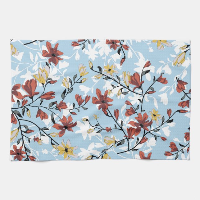 Vintage Floral: Simple Fabric Background. Tea Towel (Horizontal)