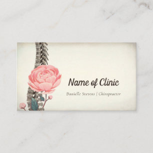 Vintage Floral Spine Chiropractor Appointment Card