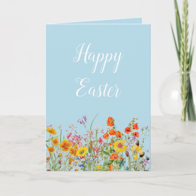 Vintage Floral Spring Easter Card (Front)