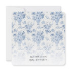Vintage Floral Square Blue White Baby Girl Shower