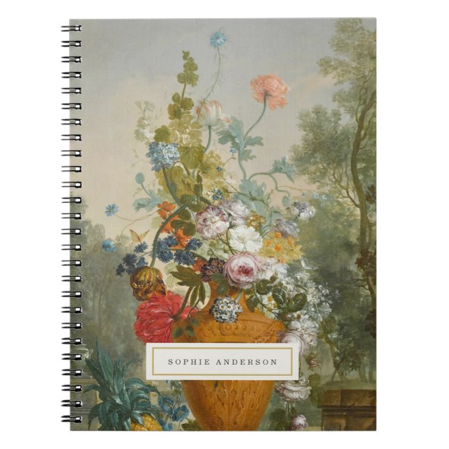 Vintage Floral Still Life Personalised Notebook (Front)