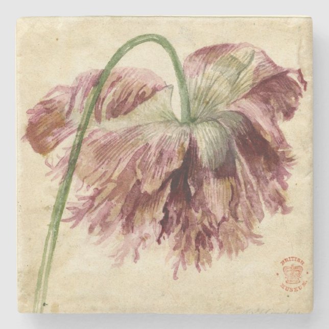 Vintage Floral Stone Coaster (Front)