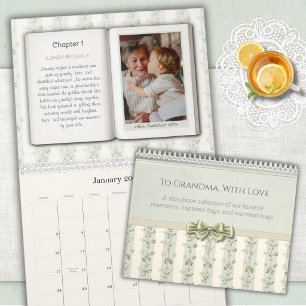 Vintage Floral Storybook Calendar Gift for Grandma