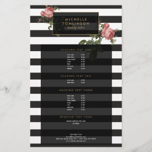 Vintage Floral Striped Salon II Flyer
