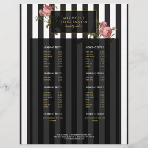 Vintage Floral Striped Salon Large Flyer