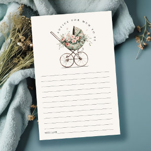 Vintage Floral Stroller Advice For Mum Baby Shower