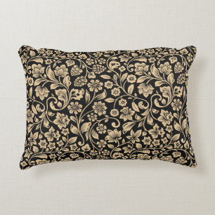 Vintage floral, stylised grey background decorative cushion