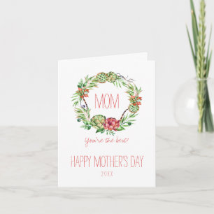 Vintage Floral  Succlent   Mother's Day Card