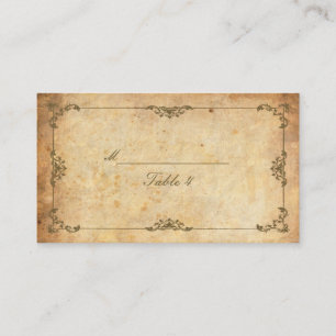 Vintage Floral Swirl Table Place Cards