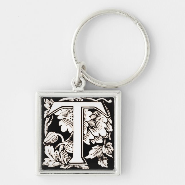 Vintage Floral 'T' - Keychain (Front)