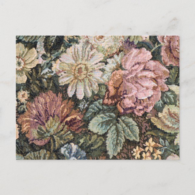 Vintage Floral Tapestry  Postcard (Front)