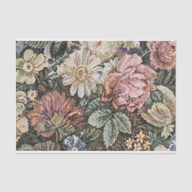 Vintage Floral Tapestry  Tissue Paper (Front)