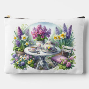 Vintage Floral Tea Party in Garden Accessory Pouch