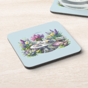 Vintage Floral Tea Party in Garden Coaster