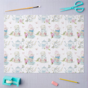 Vintage Floral Tea Party Victorian Watercolor Patt Tissue Paper