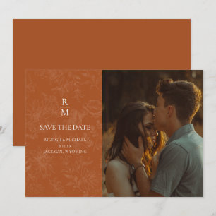 Vintage Floral Terracotta Wedding Save the Date