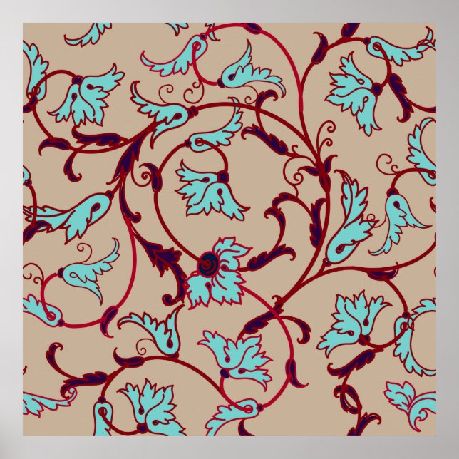 Vintage floral texture pattern. Seamless pattern,  Poster (Front)