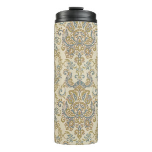 Vintage Floral textured design. Damask Seamless vi Thermal Tumbler