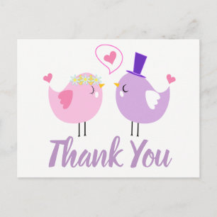 Vintage Floral Thank You Black and White Damask Postcard