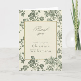 Vintage Floral Thank You Elegant Botanical custom Card
