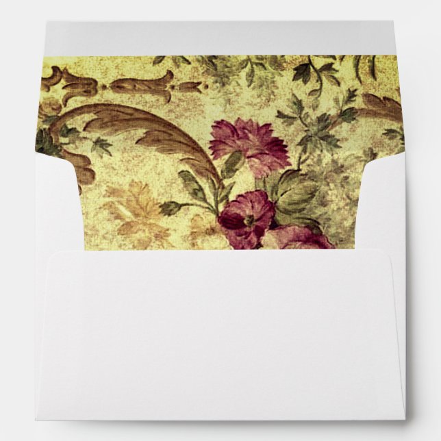 Vintage Floral Themed White Envelopes (Back (Bottom))
