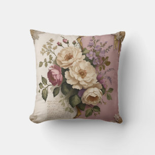 Vintage Floral - Throw Pillow