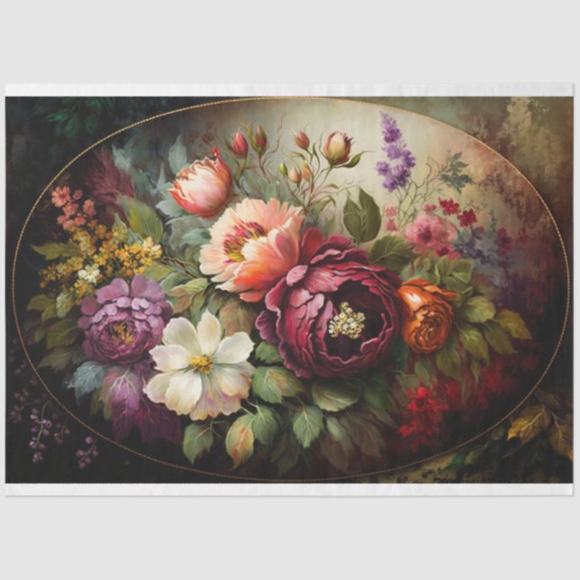 Vintage Floral. Tissue Paper (Front)