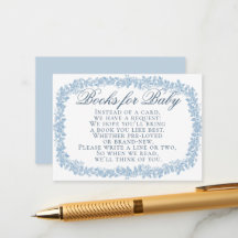 Vintage Floral Toile Frame Blue Books for Baby