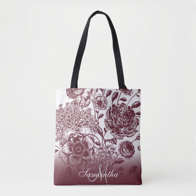 Vintage Floral Tote Bag (Front)