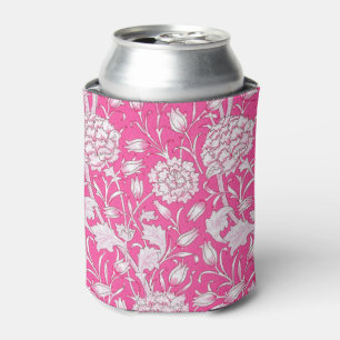 Vintage Floral Trendy Bright Pink & White Can Cooler