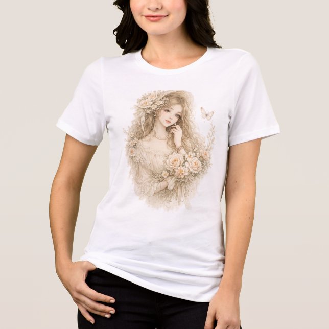 Vintage floral Tri-Blend shirt (Front)