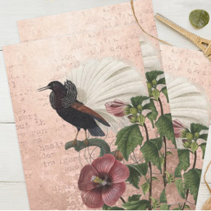 Vintage Floral Tropical Bird Tissue Paper