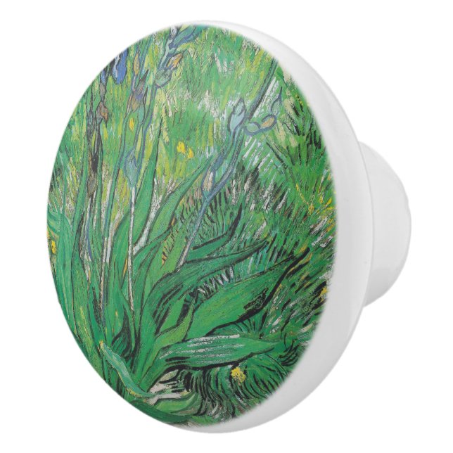 Vintage Floral Van Gogh Iris   Ceramic Knob (Right)
