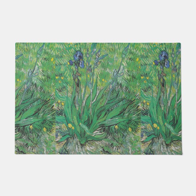 Vintage Floral Van Gogh Iris  Doormat (Front)