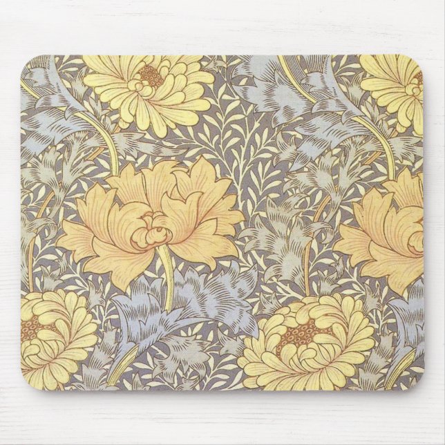 Vintage Floral Wallpaper Chrysanthemums Mouse Pad (Front)