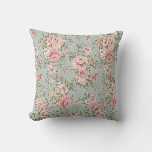 Vintage Floral Wallpaper  Cushion