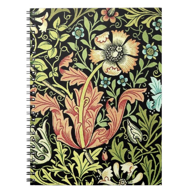 Vintage Floral Wallpaper Notebook (Front)