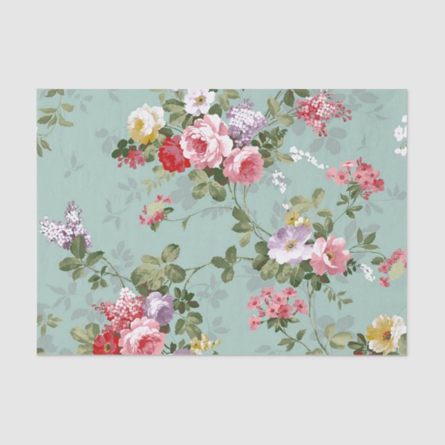 Vintage Floral Wallpaper Tissue Paper (Front)