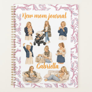 Vintage floral watercolor new mom Self care chic Planner
