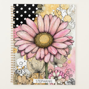 Vintage Floral Watercolor Polka Dot Art (5) Planner