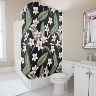 Vintage Floral Watercolor Shower Curtain