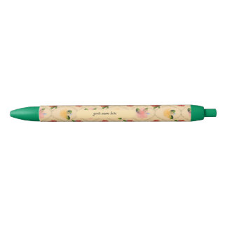Vintage floral watercolour diamond ballpoint pen