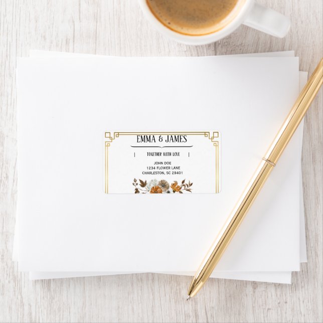 Vintage Floral Wedding Address Labels (Insitu)