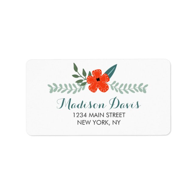 Vintage Floral Wedding Address Labels (Front)